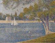 Georges Seurat The river Seine at La Grande-Jatte painting